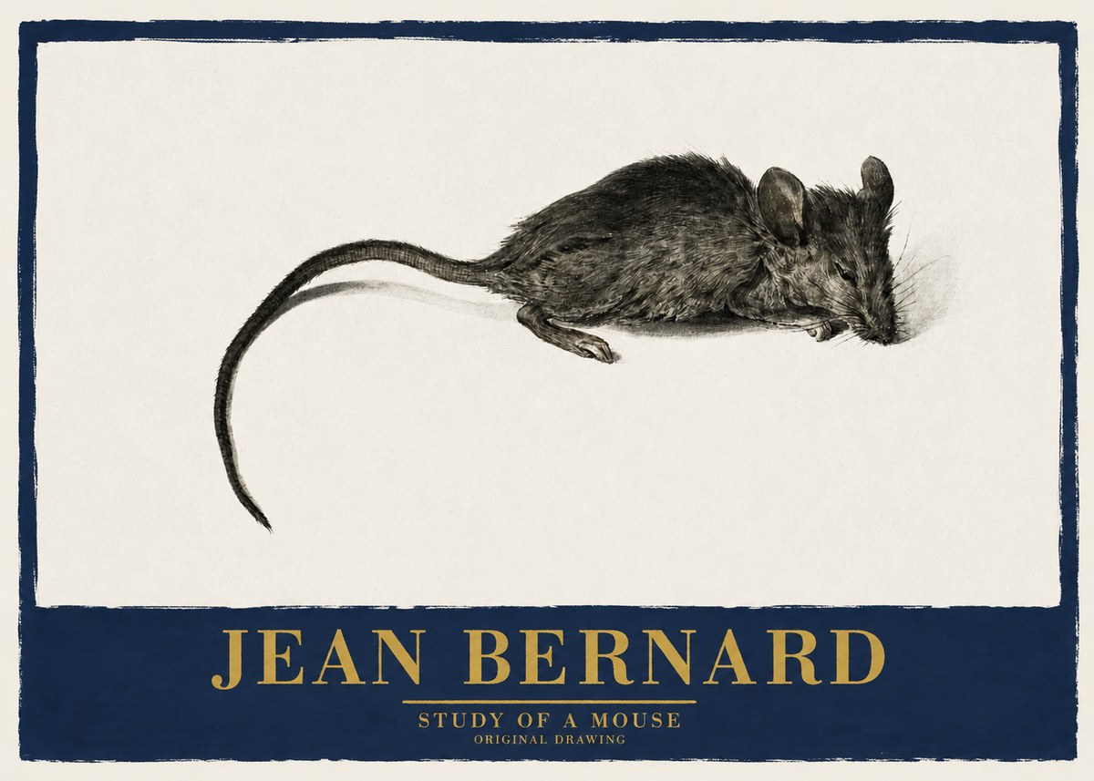 Jean Bernard Study of a Mouse I No2 - Plakat