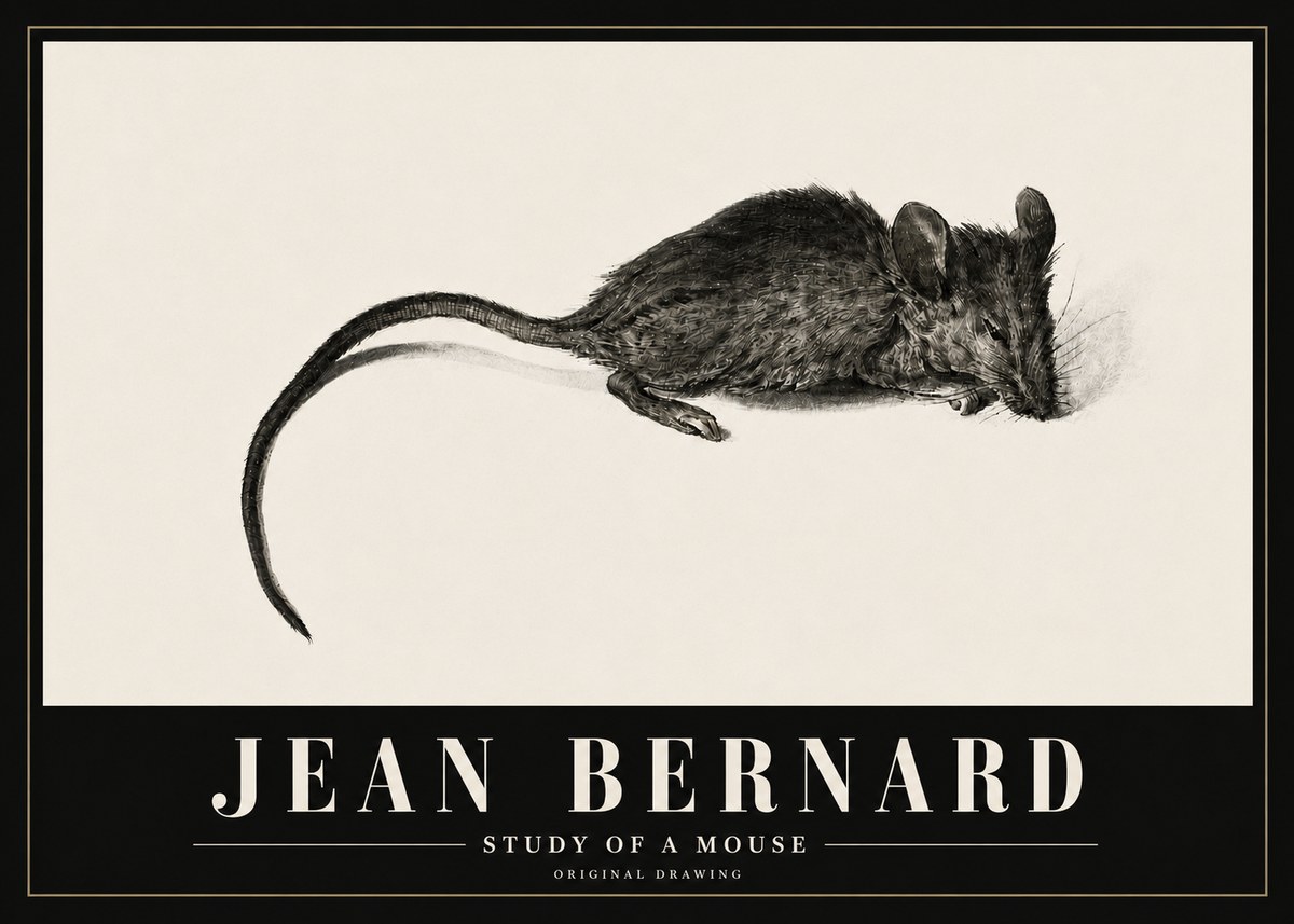 Jean Bernard Study of a Mouse I No5 - Plakat