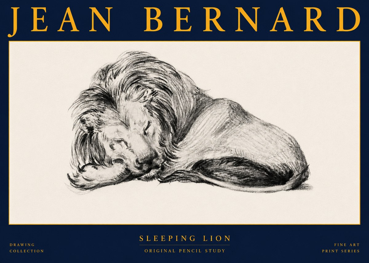 Jean Bernard Sleeping Lion No2 - Plakat