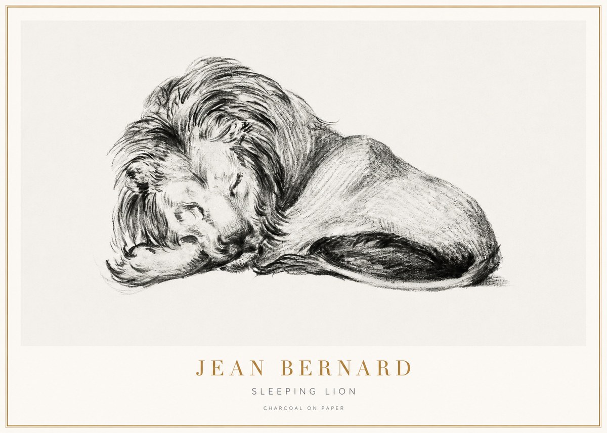 Jean Bernard Sleeping Lion No3 - Plakat