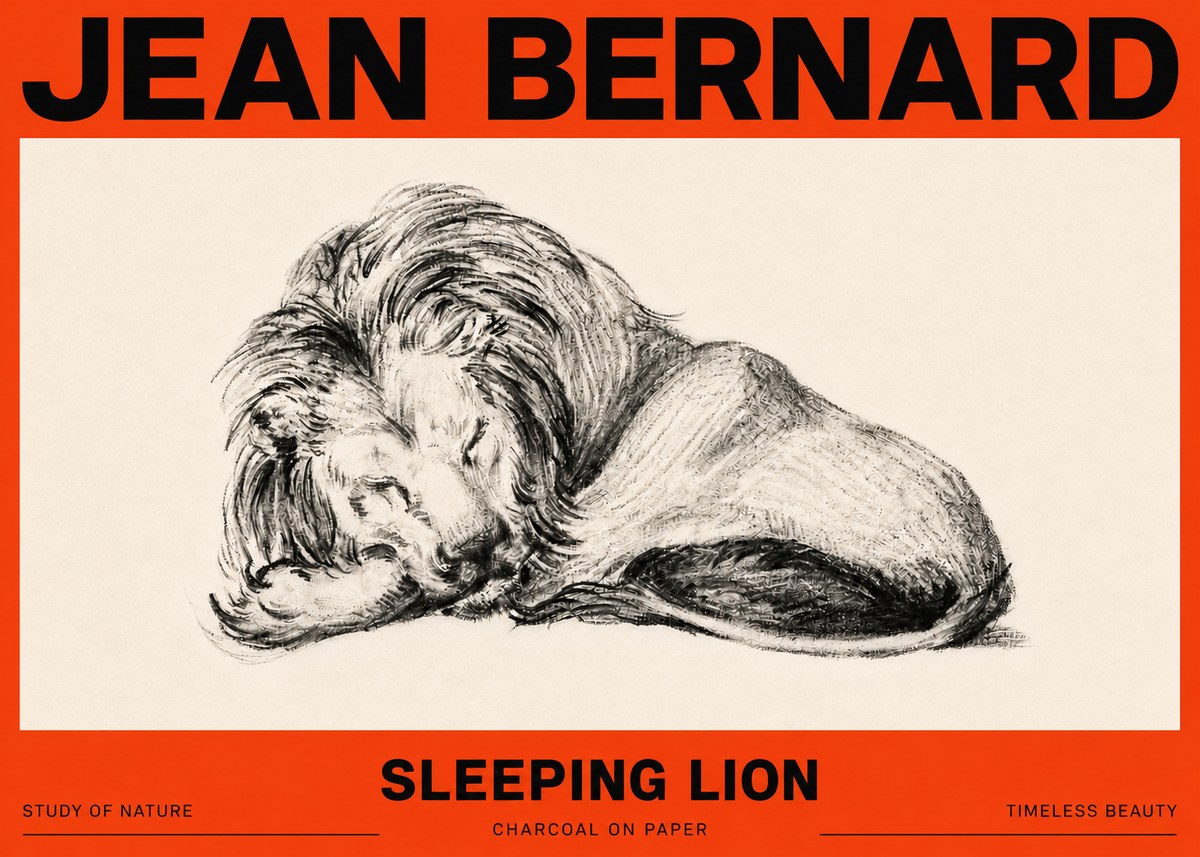 Jean Bernard Sleeping Lion No6 - Plakat