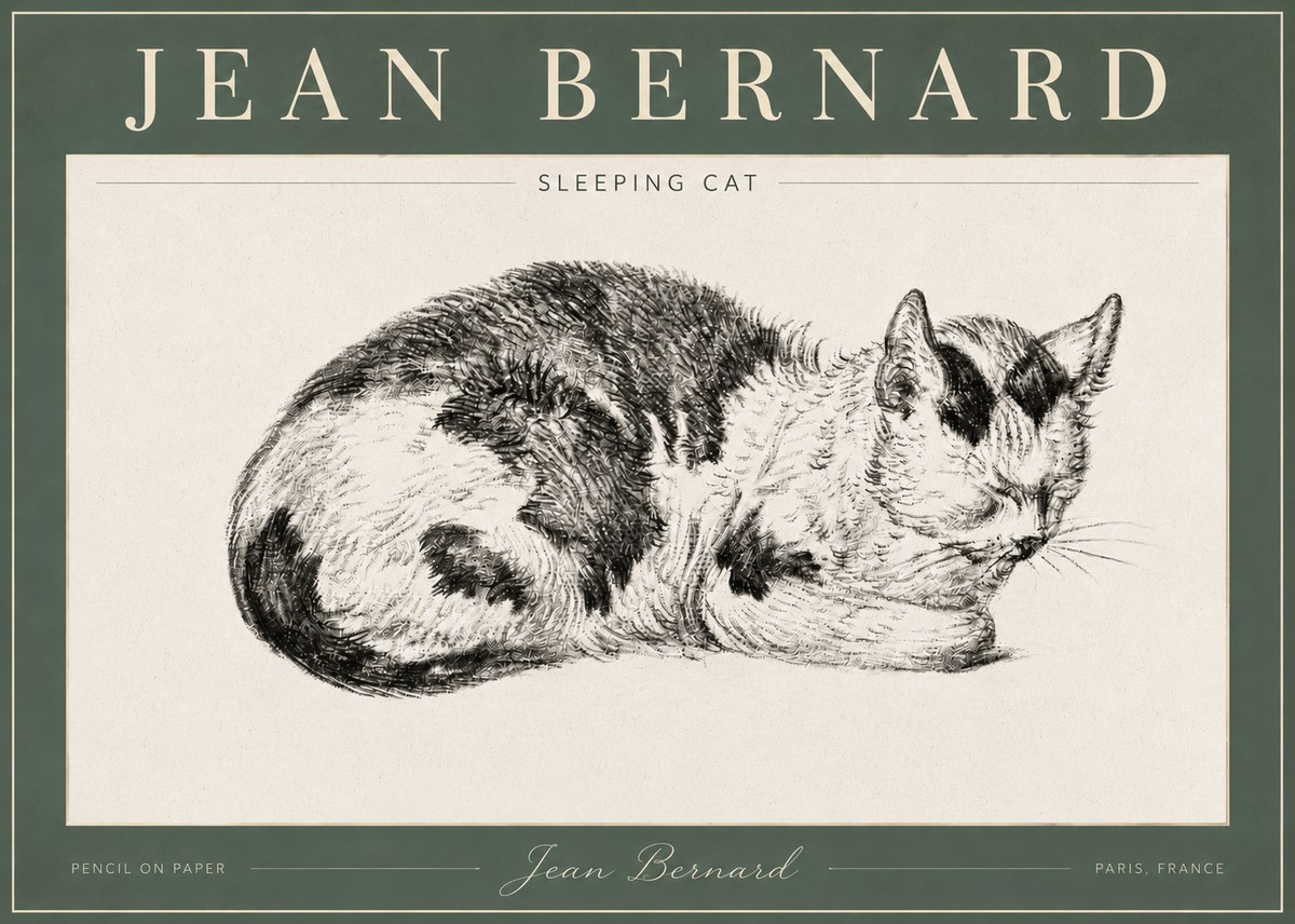 Jean Bernard Sleeping Cat I No4 - Plakat