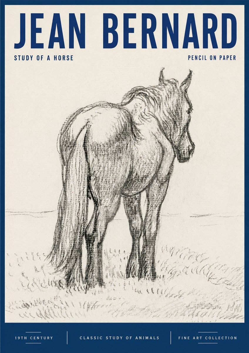 Jean Bernard Study of a Horse II No6 - Plakat