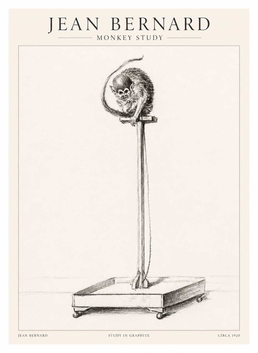 Jean Bernard Monkey Study No1 - Plakat