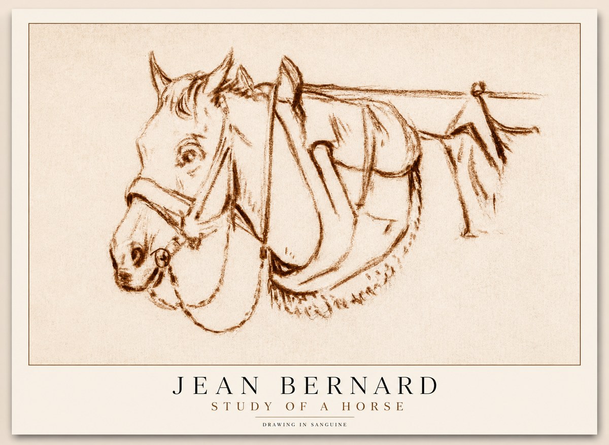Jean Bernard Study of a Horse III No2 - Plakat