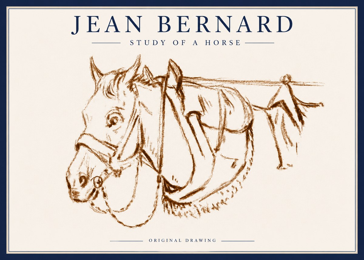 Jean Bernard Study of a Horse III No6 - Plakat