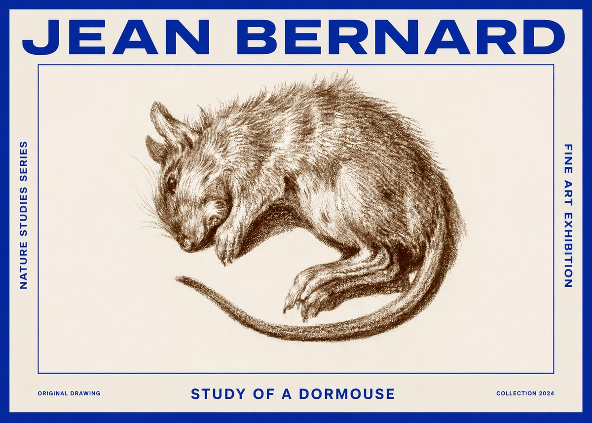 Jean Bernard Study of a Dormouse No2 - Plakat