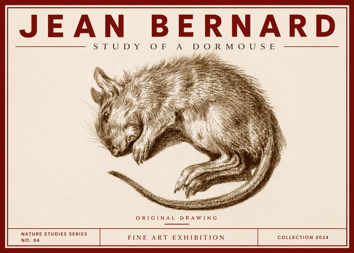 Jean Bernard Study of a Dormouse No4 - Plakat