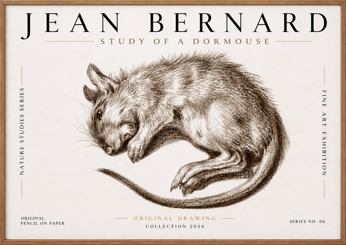Jean Bernard Study of a Dormouse No6 - Plakat