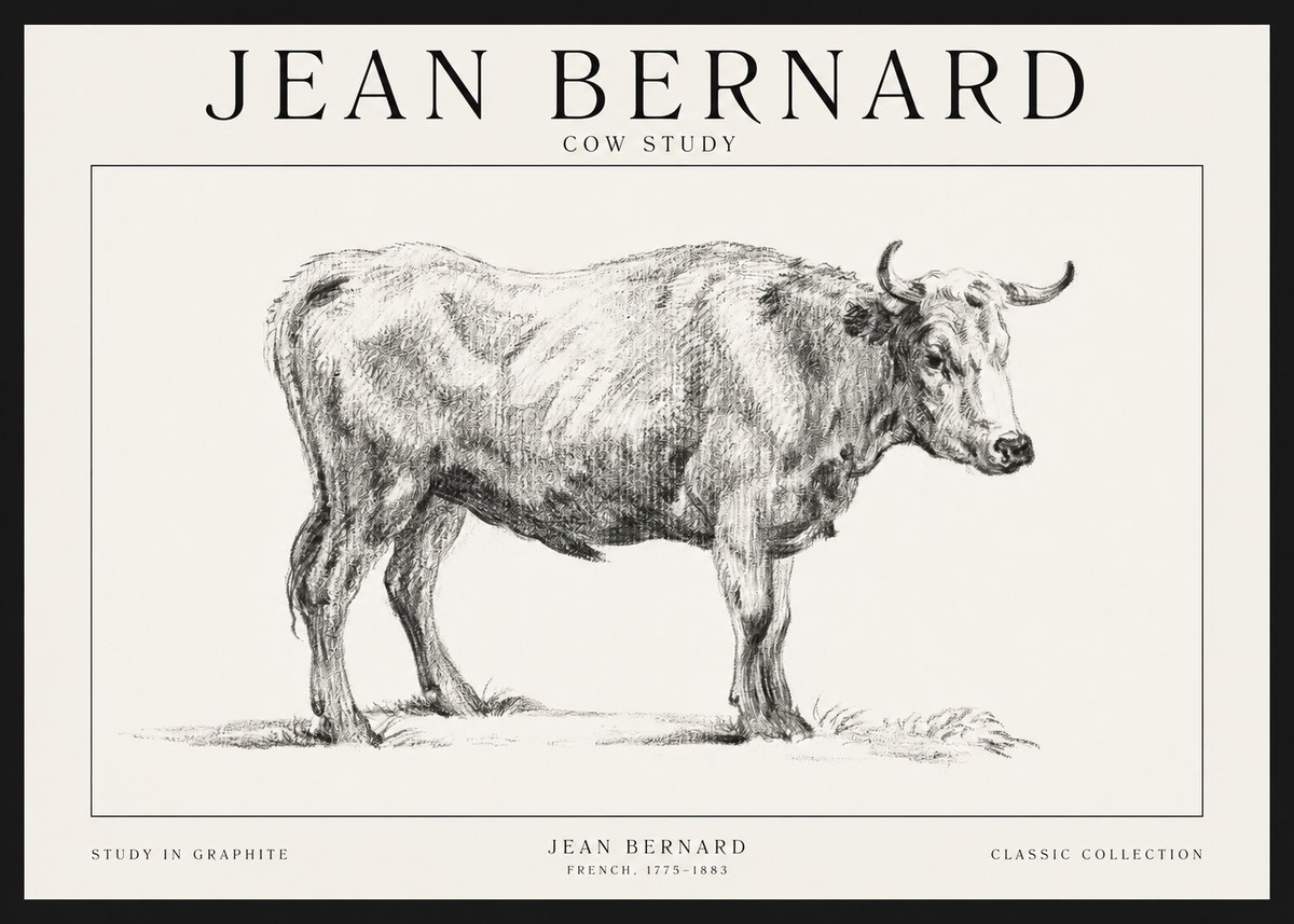Jean Bernard Cow Study No1 - Plakat