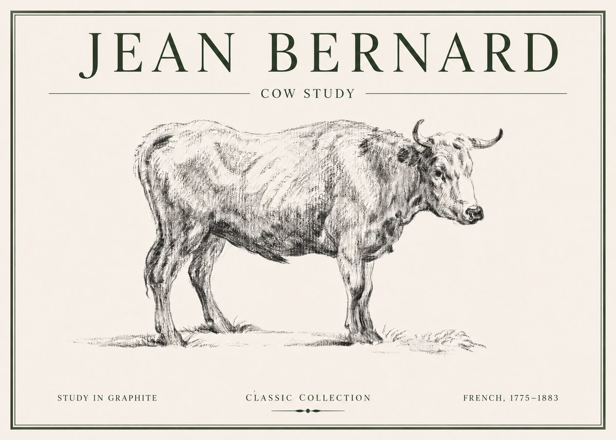 Jean Bernard Cow Study No6 - Plakat