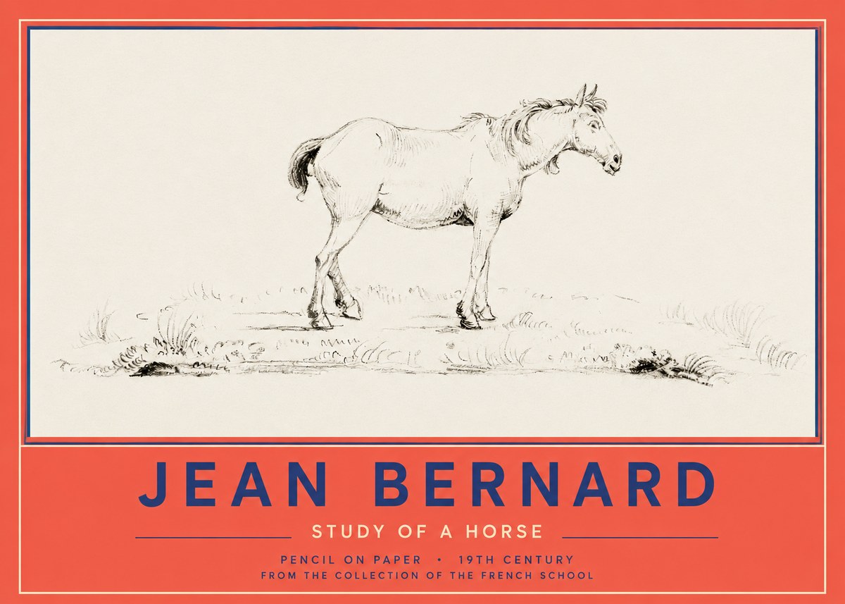 Jean Bernard Study of a Horse IV No2 - Plakat