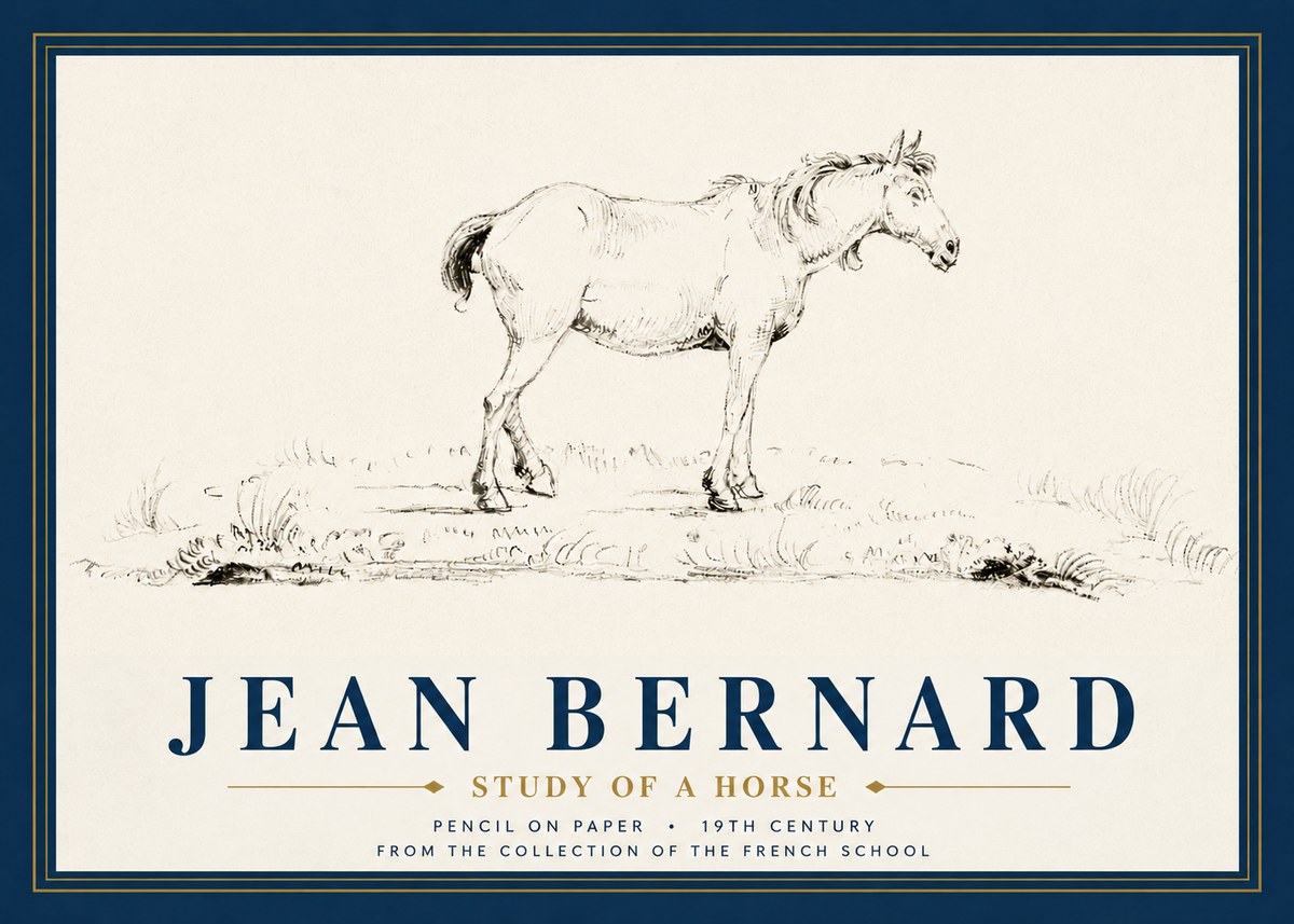 Jean Bernard Study of a Horse IV No4 - Plakat