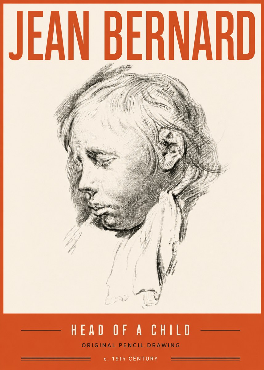 Jean Bernard Head of a Child No6 - Plakat