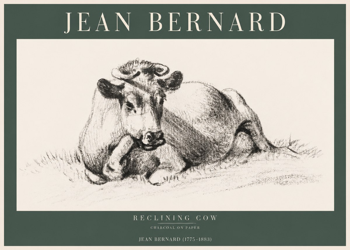 Jean Bernard Reclining Cow I No2 - Plakat