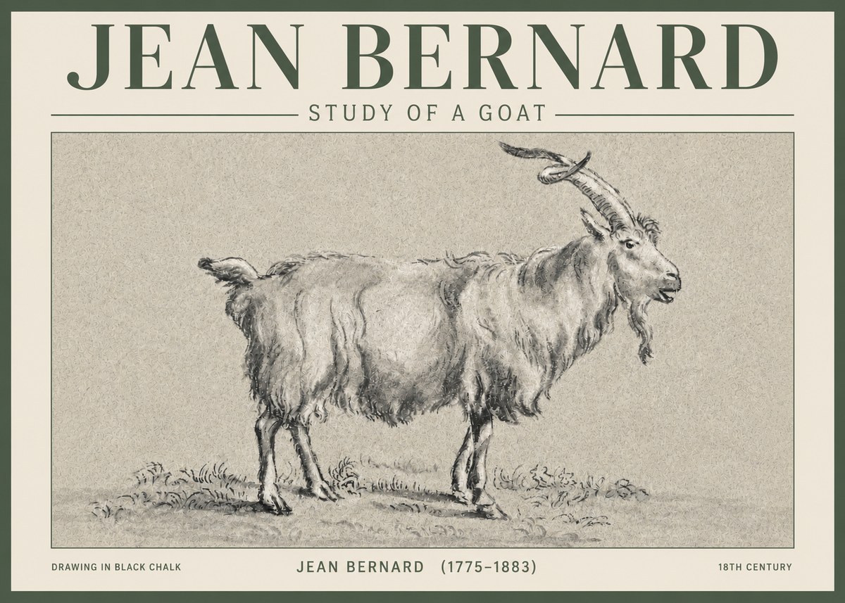 Jean Bernard Study of a Goat II No3 - Plakat
