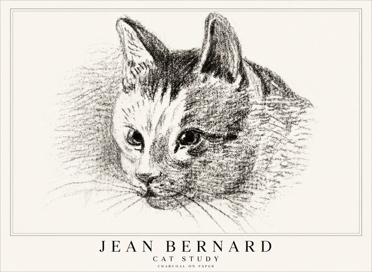Jean Bernard Cat Study III No1 - Plakat