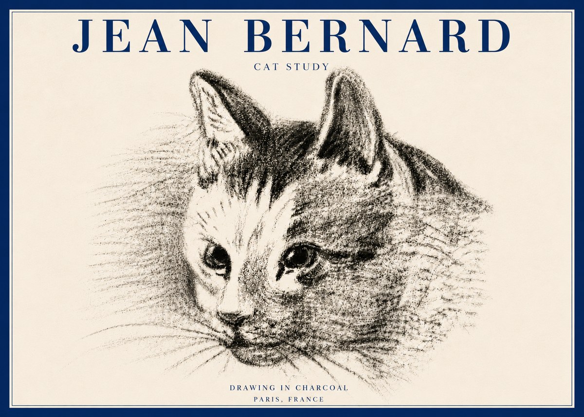 Jean Bernard Cat Study III No6 - Plakat