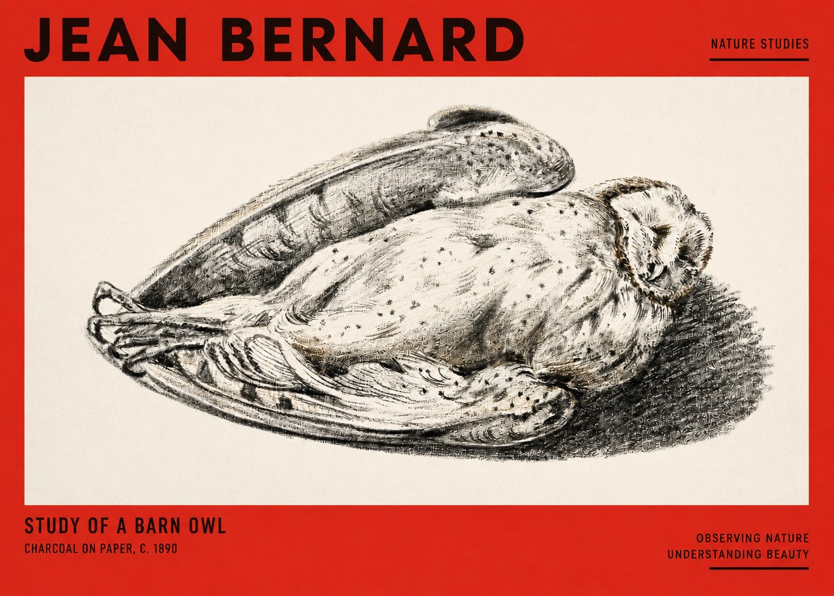 Jean Bernard Sleeping Owl No3 - Plakat