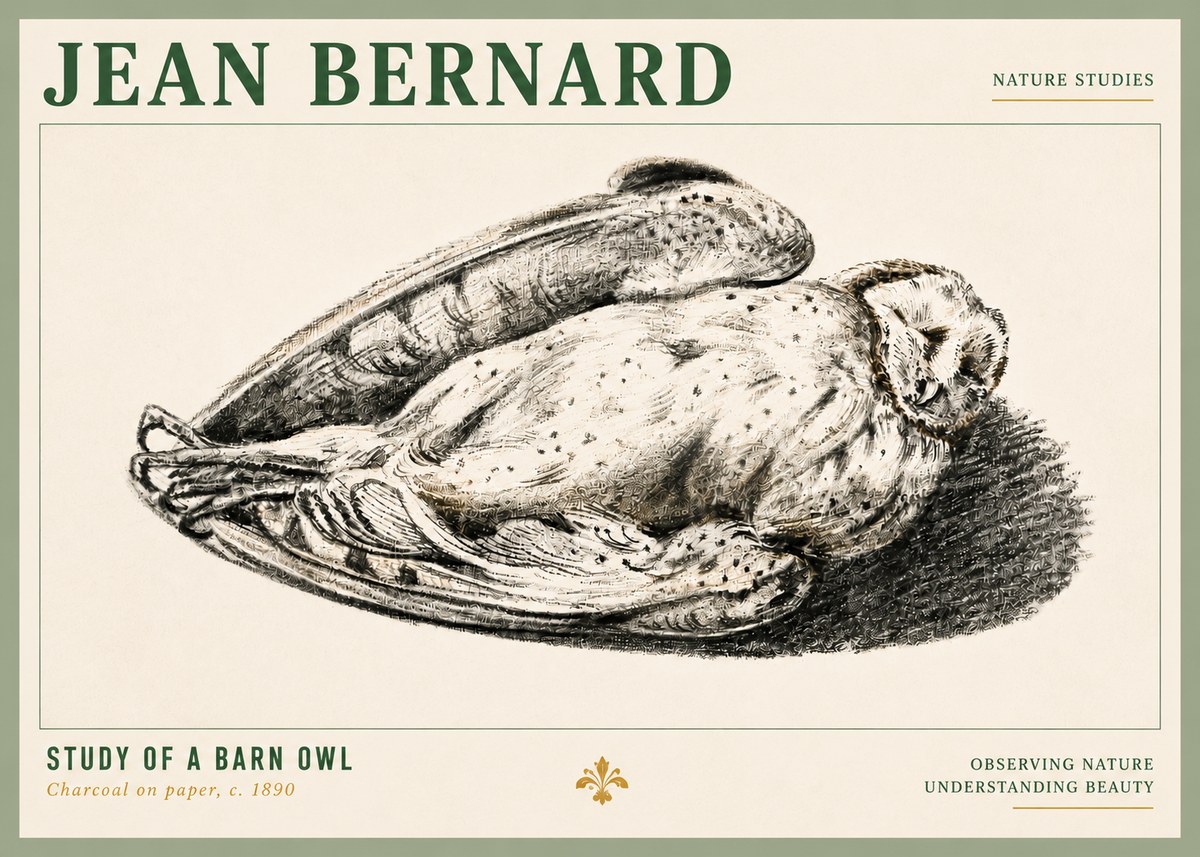 Jean Bernard Sleeping Owl No6 - Plakat