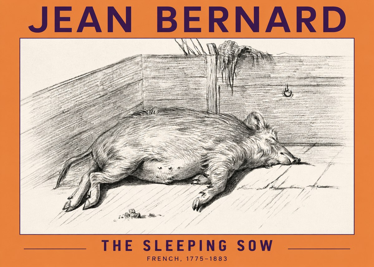Jean Bernard The Sleeping Sow No2 - Plakat