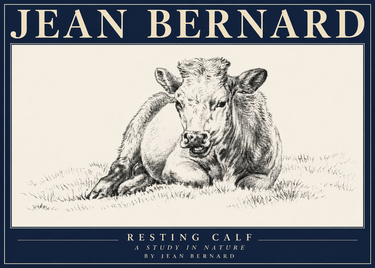 Jean Bernard Resting Calf I No4 - Plakat