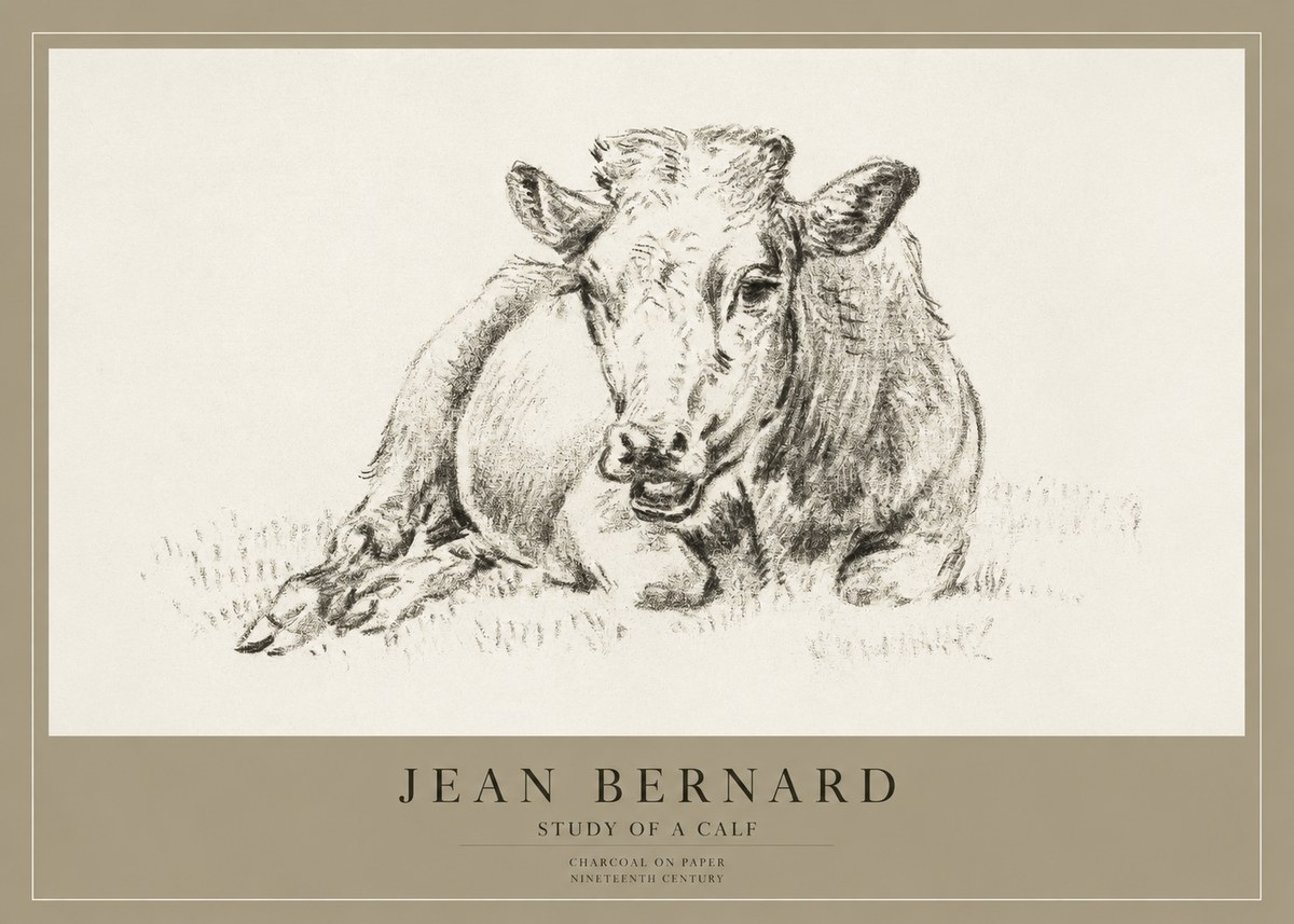 Jean Bernard Resting Calf II No4 - Plakat