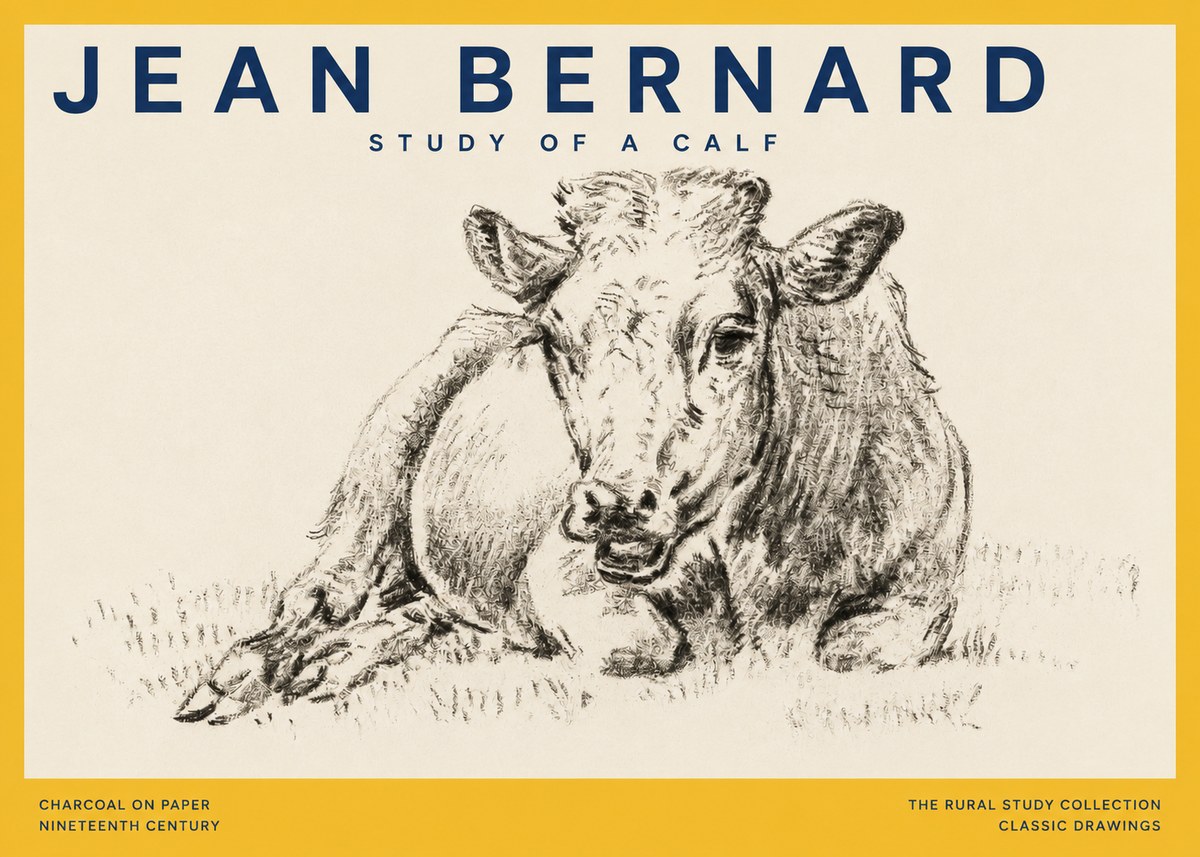 Jean Bernard Resting Calf II No5 - Plakat