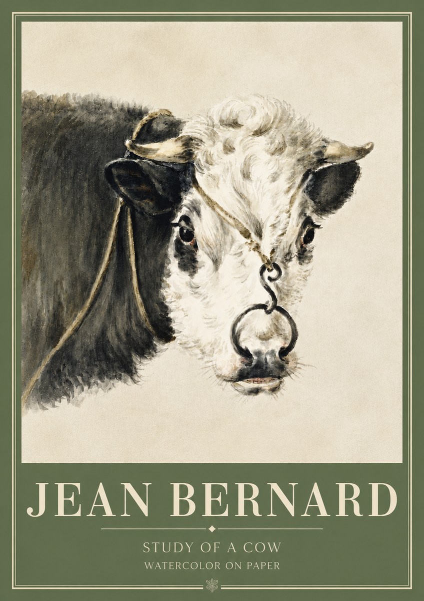 Jean Bernard Study of a Cow I No3 - Plakat