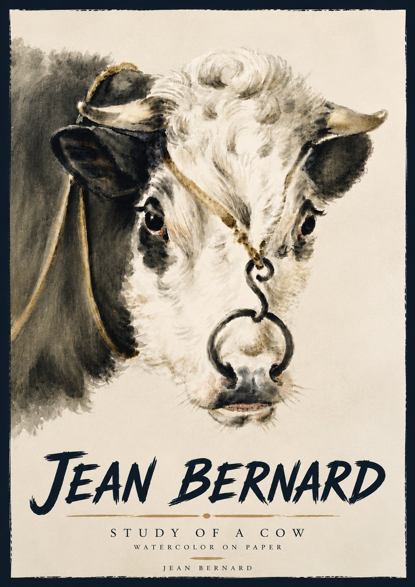 Jean Bernard Study of a Cow I No5 - Plakat