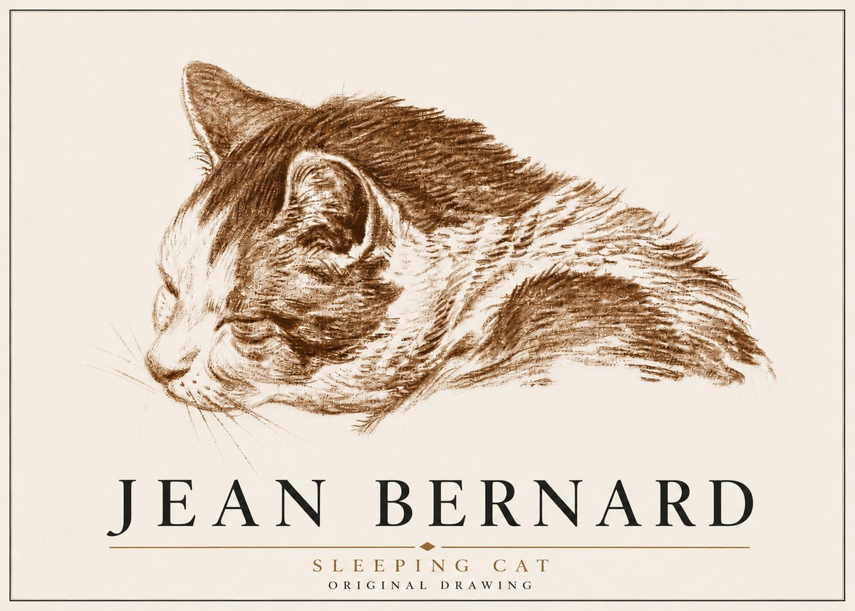 Jean Bernard Sleeping Cat II No6 - Plakat