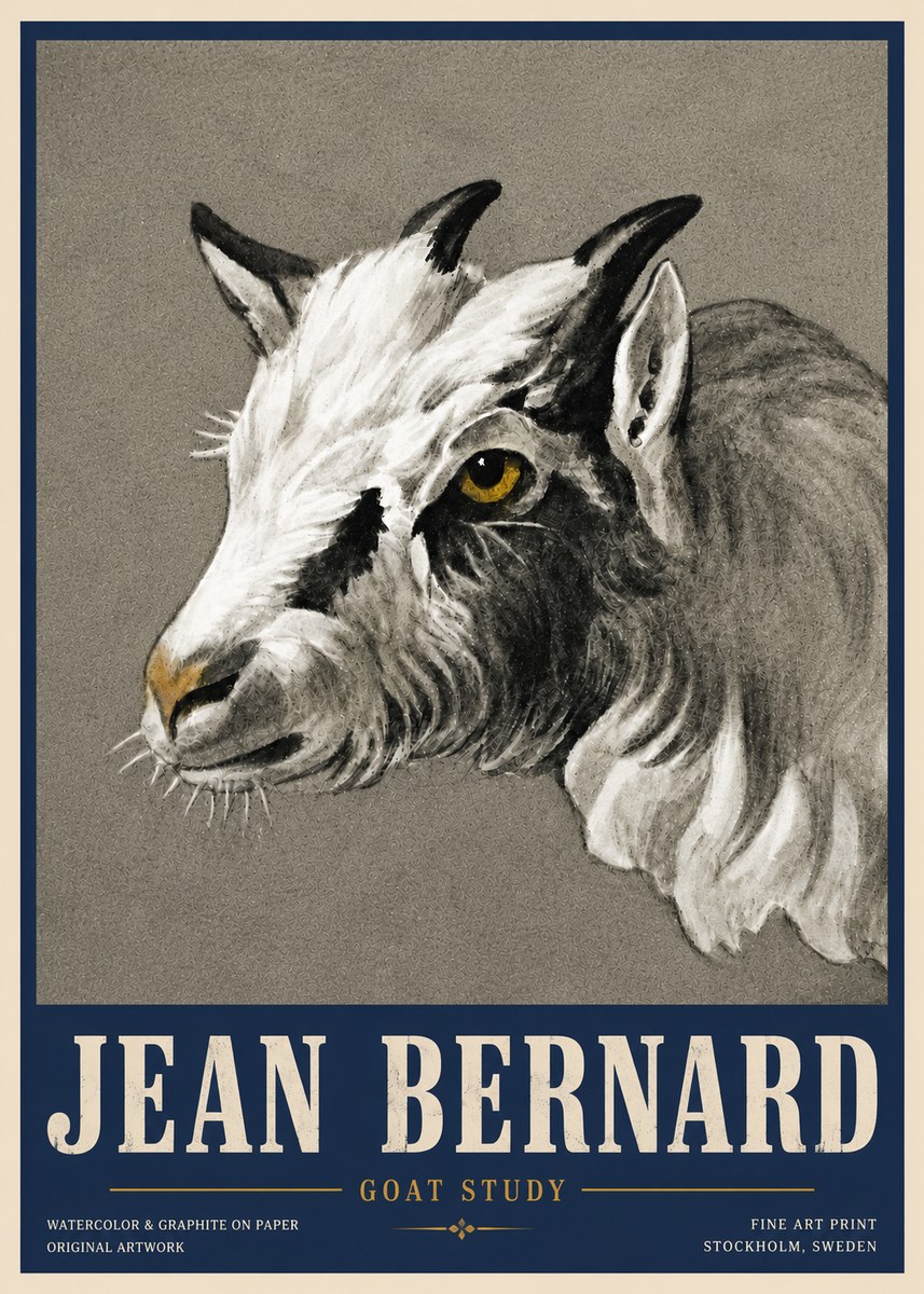 Jean Bernard Goat Study No6 - Plakat
