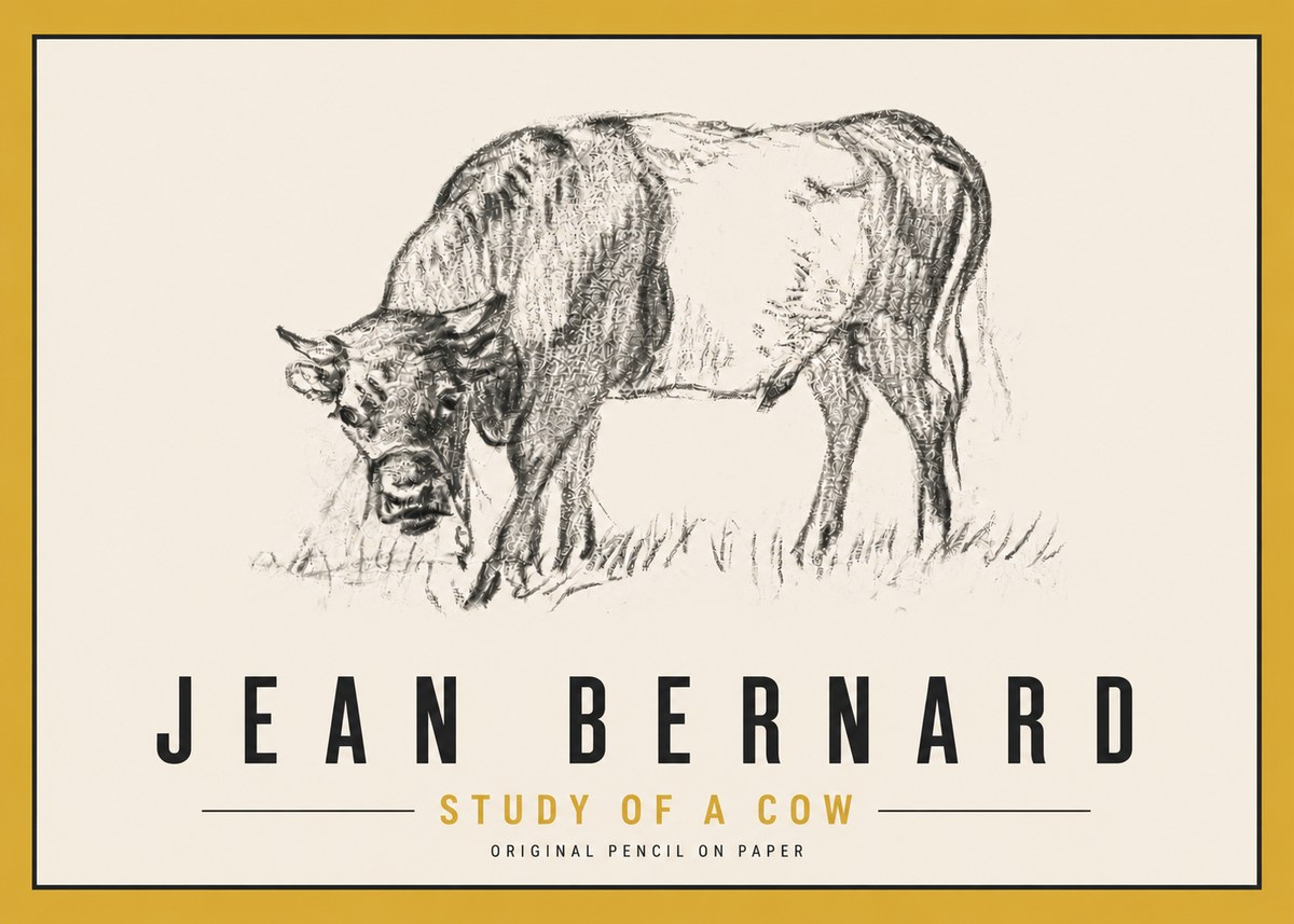 Jean Bernard Study of a Cow II No6 - Plakat