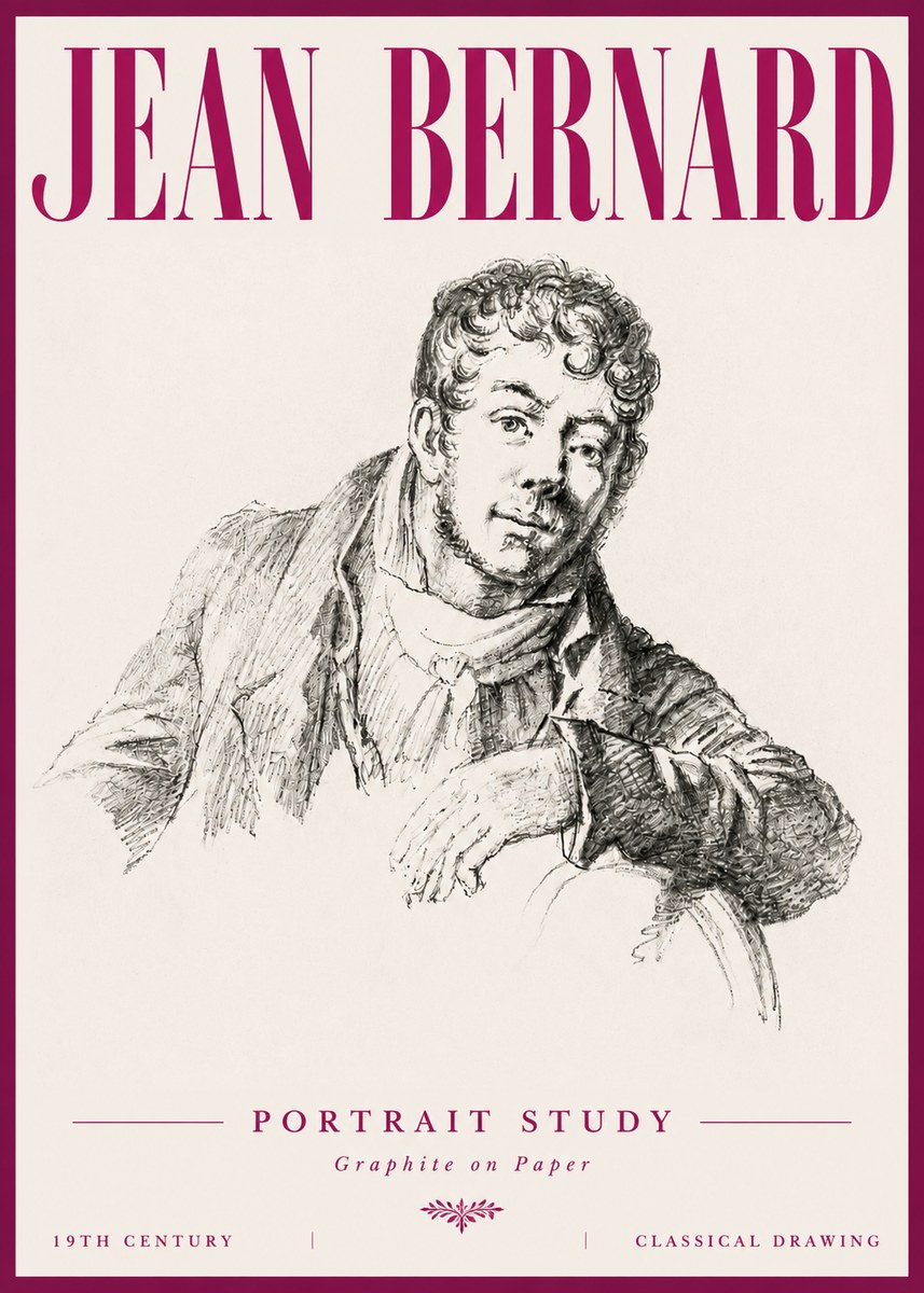 Jean Bernard French Portrait Study No6 - Plakat