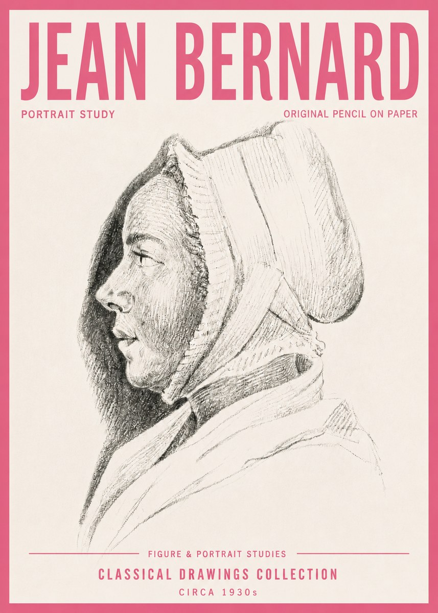 Jean Bernard Portrait Study VI No4 - Plakat