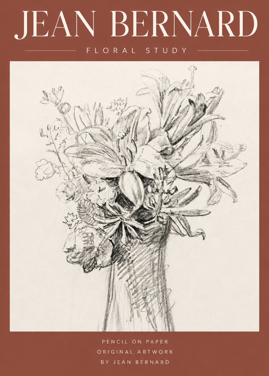 Jean Bernard Bouquet of Lilies No4 - Plakat