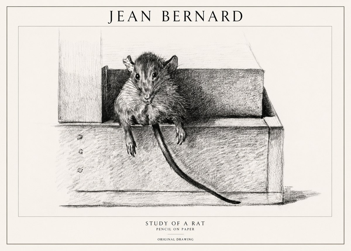 Jean Bernard Study of a Rat I No1 - Plakat