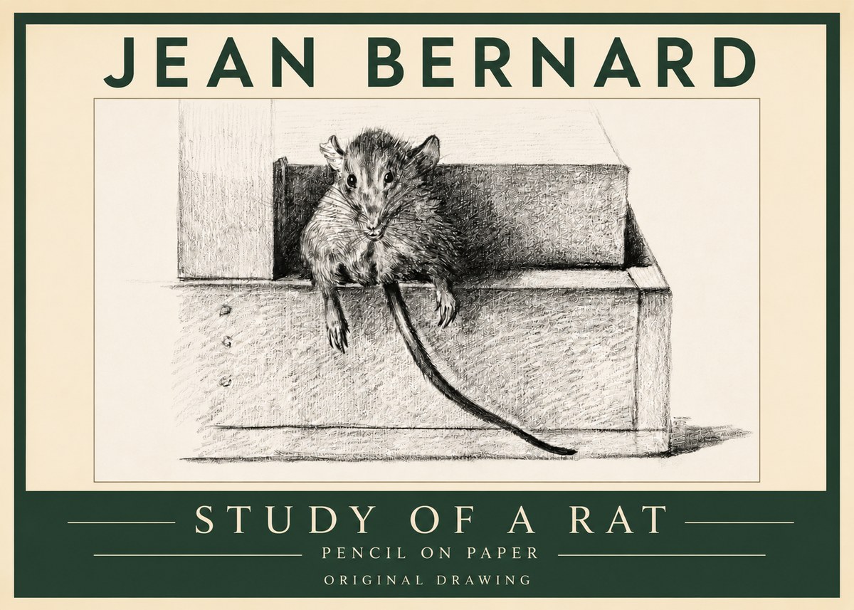 Jean Bernard Study of a Rat I No3 - Plakat