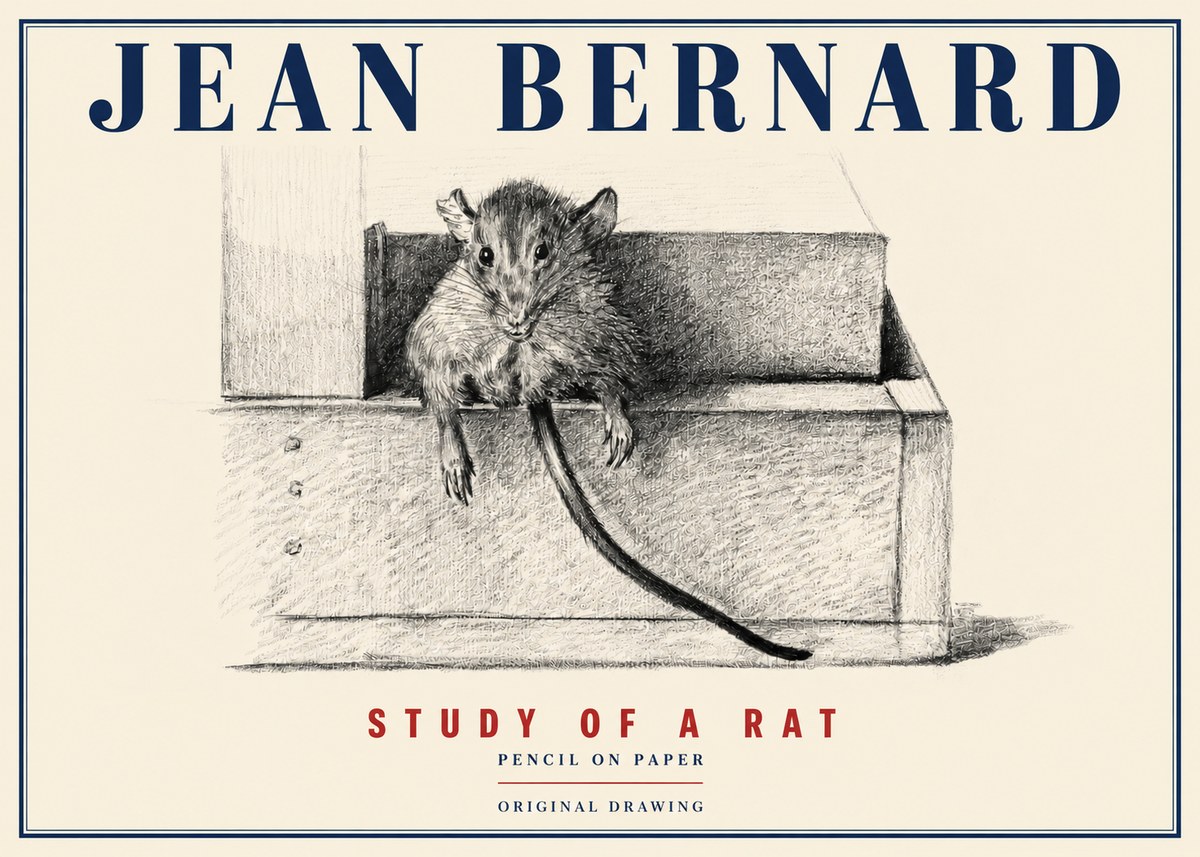Jean Bernard Study of a Rat I No4 - Plakat