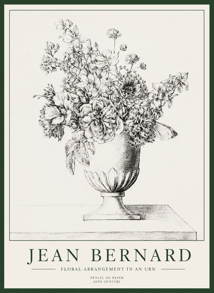 Jean Bernard Floral Arrangement in an Urn No1 - Plakat