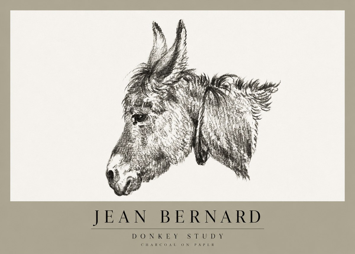 Jean Bernard Donkey Study III No1 - Plakat