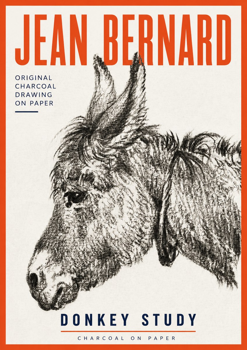 Jean Bernard Donkey Study III No4 - Plakat