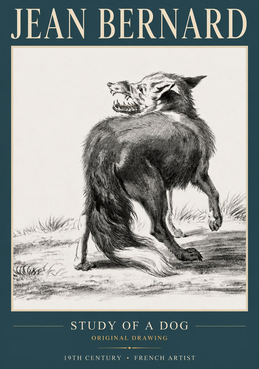 Jean Bernard Study of a Dog II No3 - Plakat