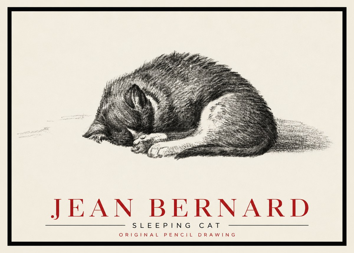 Jean Bernard Sleeping Cat III No5 - Plakat
