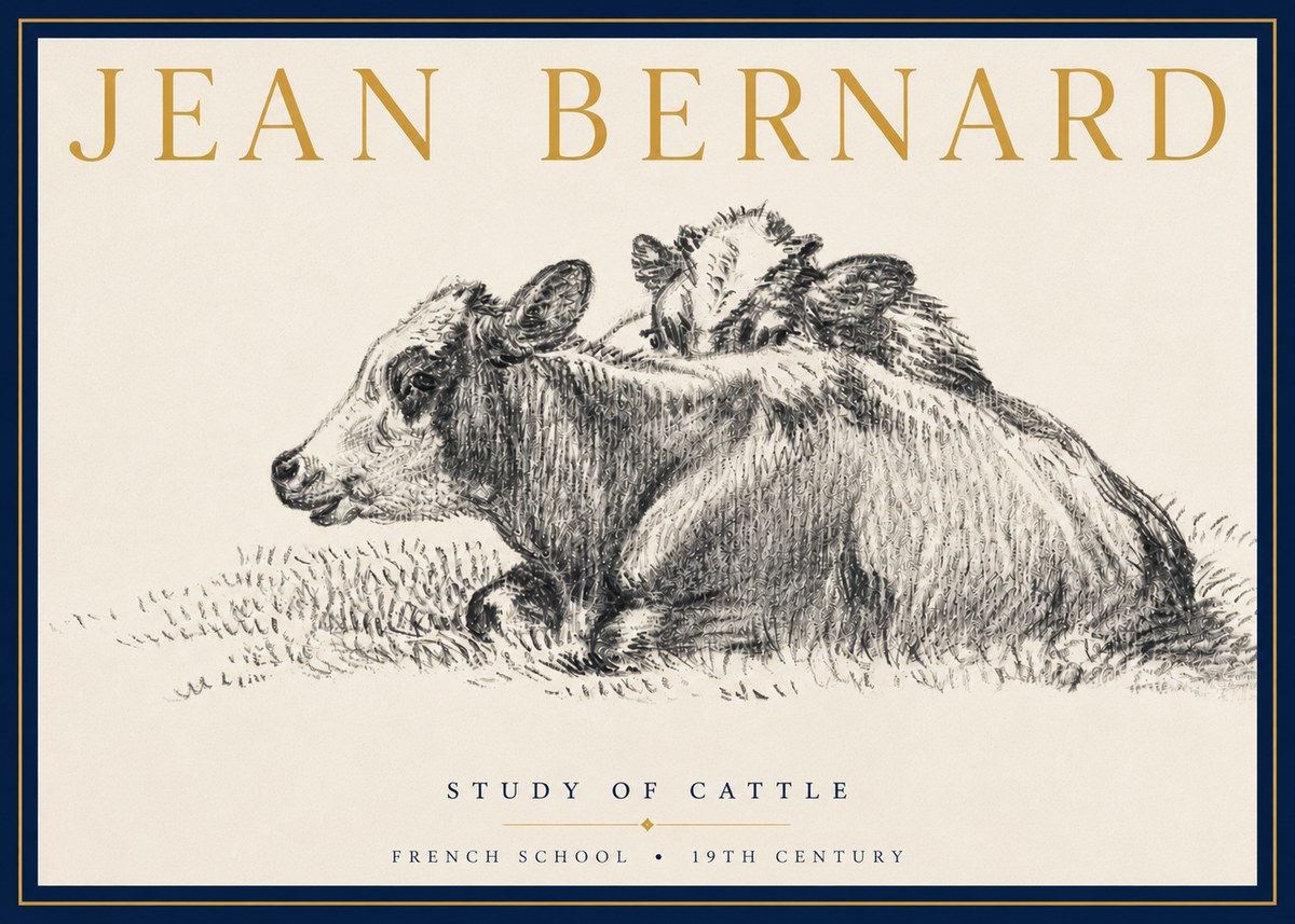 Jean Bernard Study of Cows No5 - Plakat