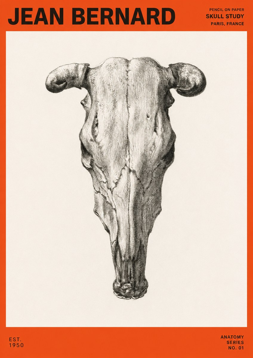 Jean Bernard Skull Study No3 - Plakat