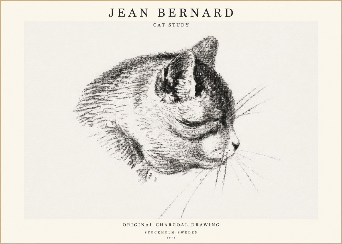Jean Bernard Cat Study IV No1 - Plakat