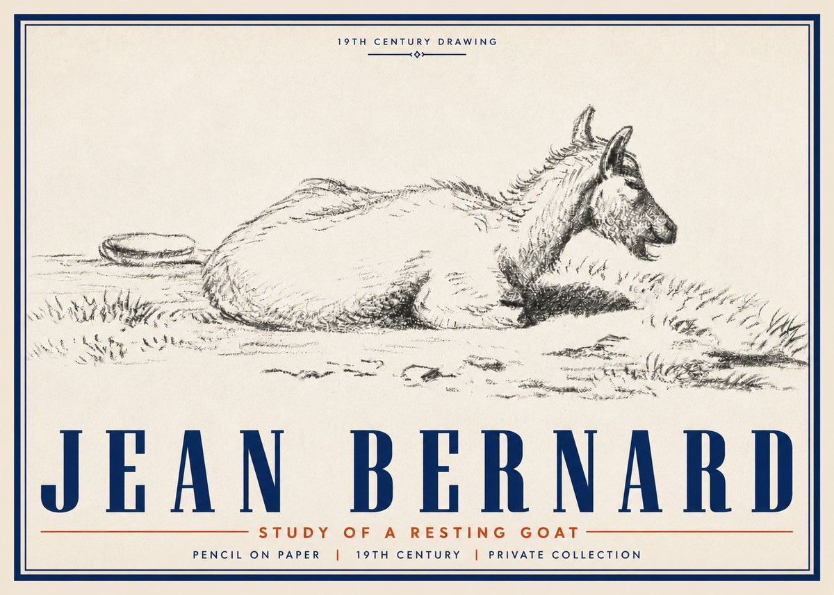 Jean Bernard Study of a Resting Goat No5 - Plakat