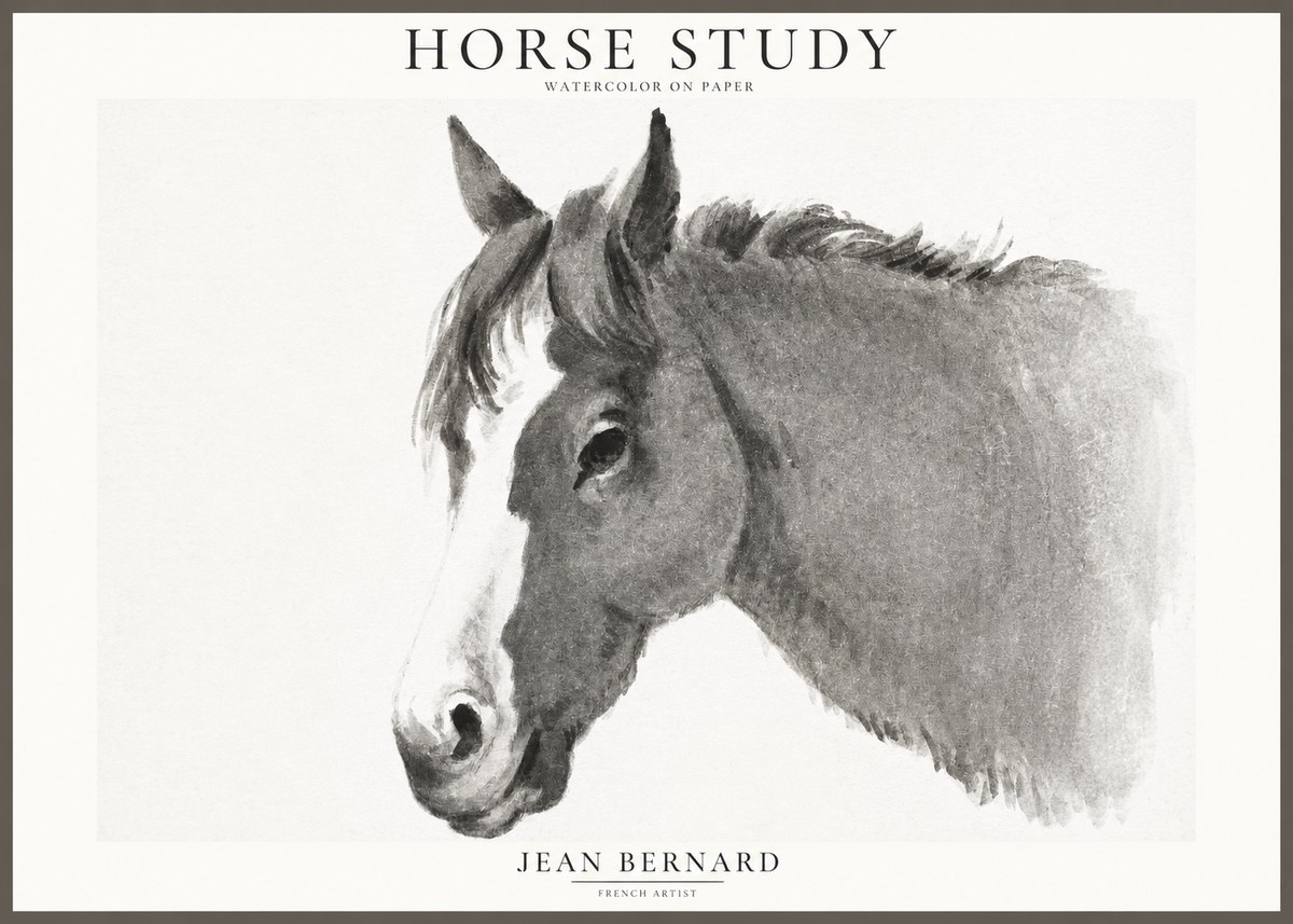 Jean Bernard Horse Study I No1 - Plakat