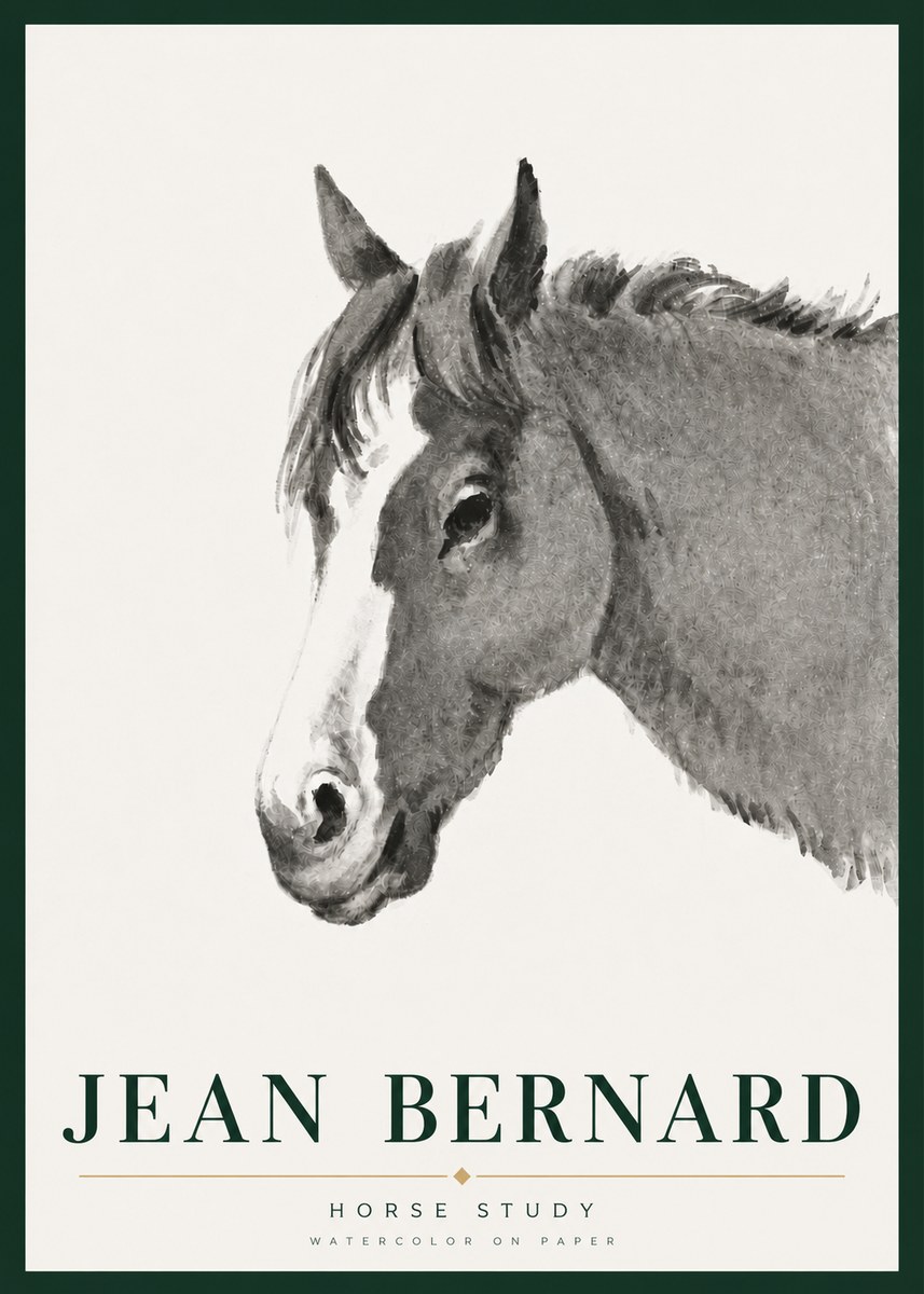 Jean Bernard Horse Study I No5 - Plakat